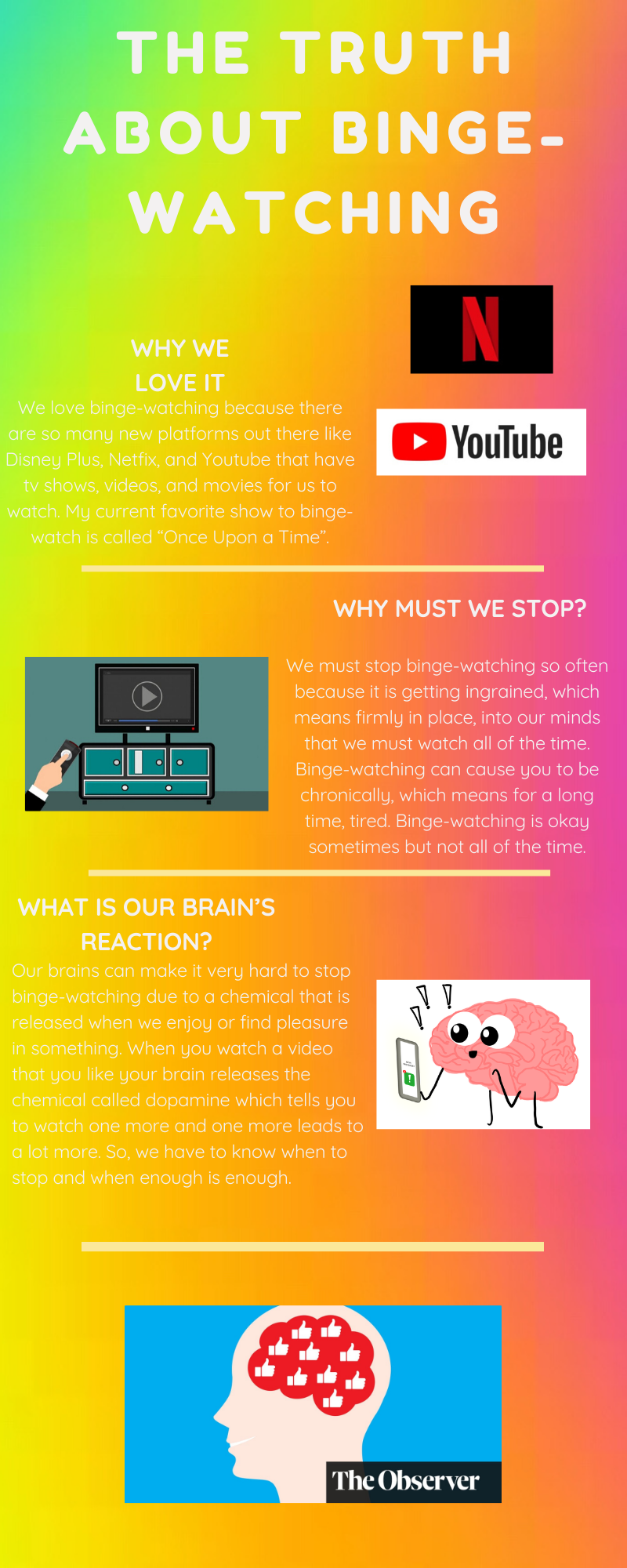 Sixth Graders Create Infographics on the Dangers of BingeWatching