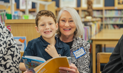 Grandparents visited their first graders at JA for Grandparents Day.