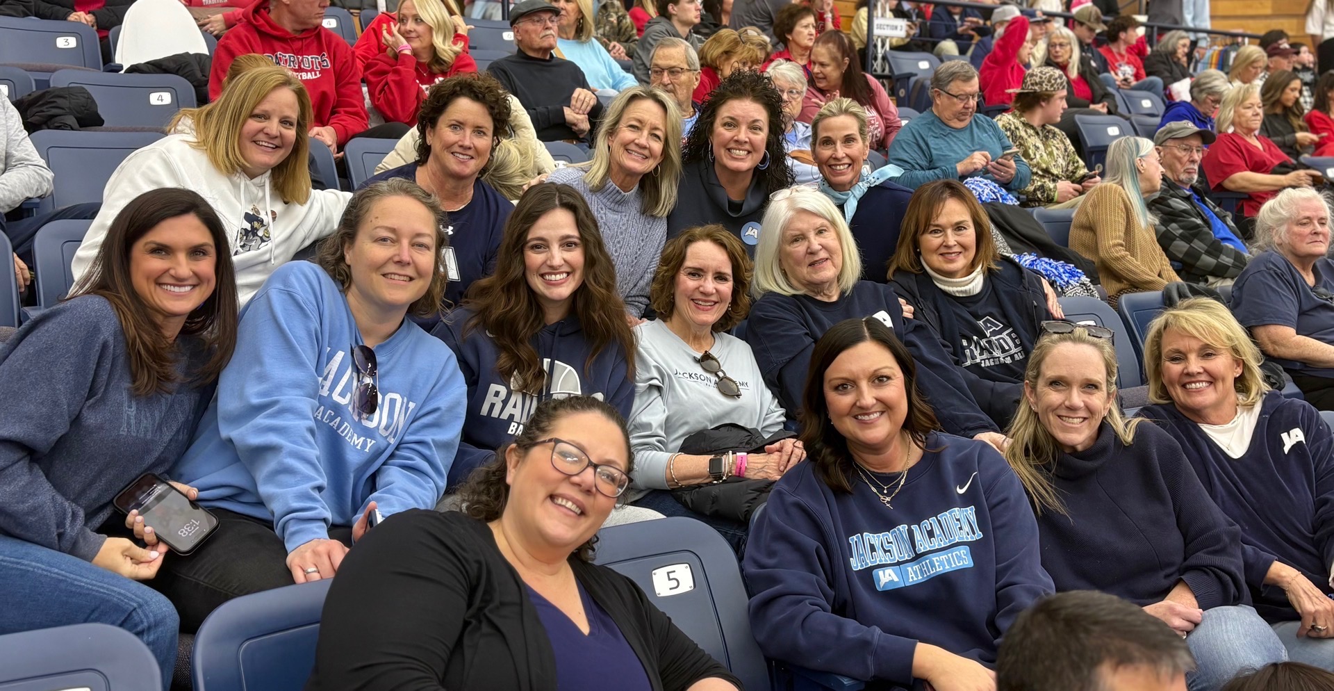 JA faculty and staff attend the MAIS Overall tournament to support the Raiders and Lady Raiders.